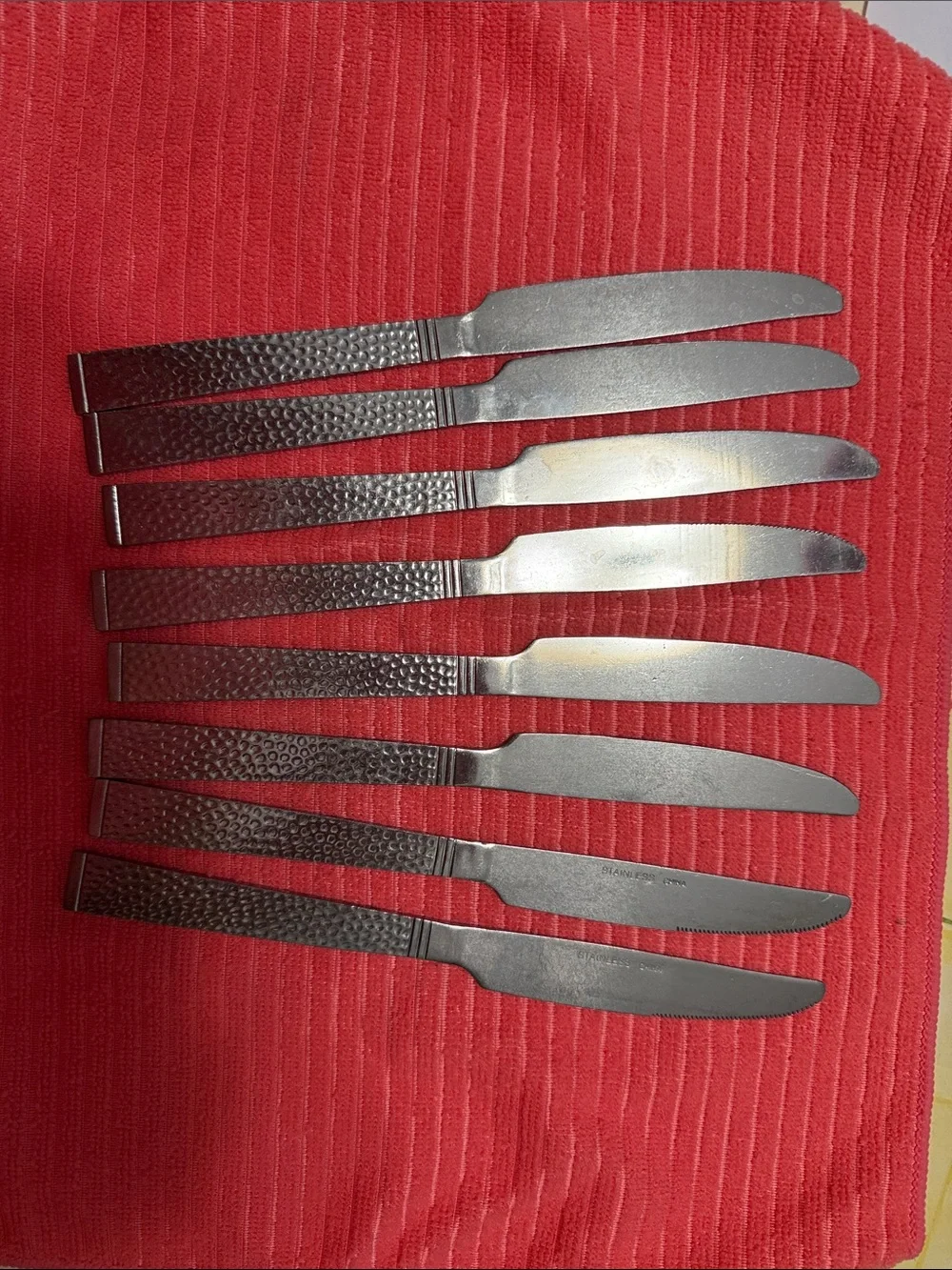 Set of 8 Men's Matte Stainless Steel Utility Knives